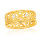 Suzy Levian Yellow Sterling Silver White Cubic Zirconia Cutout Ring