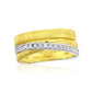 Suzy Levian Yellow Sterling Silver White Cubic Zirconia Coil Overlapping Ring
