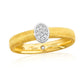 Suzy Levian Yellow Sterling Silver White Cubic Zirconia Oval Coil Ring
