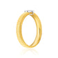 Suzy Levian Yellow Sterling Silver White Cubic Zirconia Oval Coil Ring
