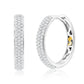 Suzy Levian 14k White Gold & .24 cttw White Diamond Pave Huggie Hoop Earrings