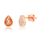 Suzy Levian 14K Rose Gold .20 cttw Diamond Pave Pear Shape Stud Earrings