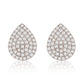 Suzy Levian 14K White Gold .20 cttw Diamond Pave Pear Shape Stud Earrings