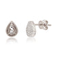 Suzy Levian 14K White Gold .20 cttw Diamond Pave Pear Shape Stud Earrings