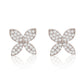 Suzy Levian 14K White Gold .15 cttw Diamond Pave Marquise Flower Stud Earrings