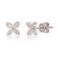 Suzy Levian 14K White Gold .15 cttw Diamond Pave Marquise Flower Stud Earrings