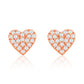 Suzy Levian 14K Rose Gold .085 cttw Pave Diamond Heart Earrings