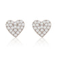 Suzy Levian 14K White Gold .085 cttw Pave Diamond Heart Earrings