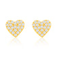 Suzy Levian 14K Yellow Gold .085 cttw Pave Diamond Heart Earrings