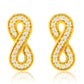 Suzy Levian 14K Yelow Gold .10 cttw Pave Diamond Infinity Stud Earrings