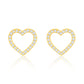 Suzy Levian 14K Yellow Gold & .10 cttw Diamond Pave Open Heart Stud Earrings