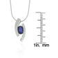 Suzy Levian Modern 14k White Gold 7/8ct Sapphire and Diamond Accent Birthstone Pendant