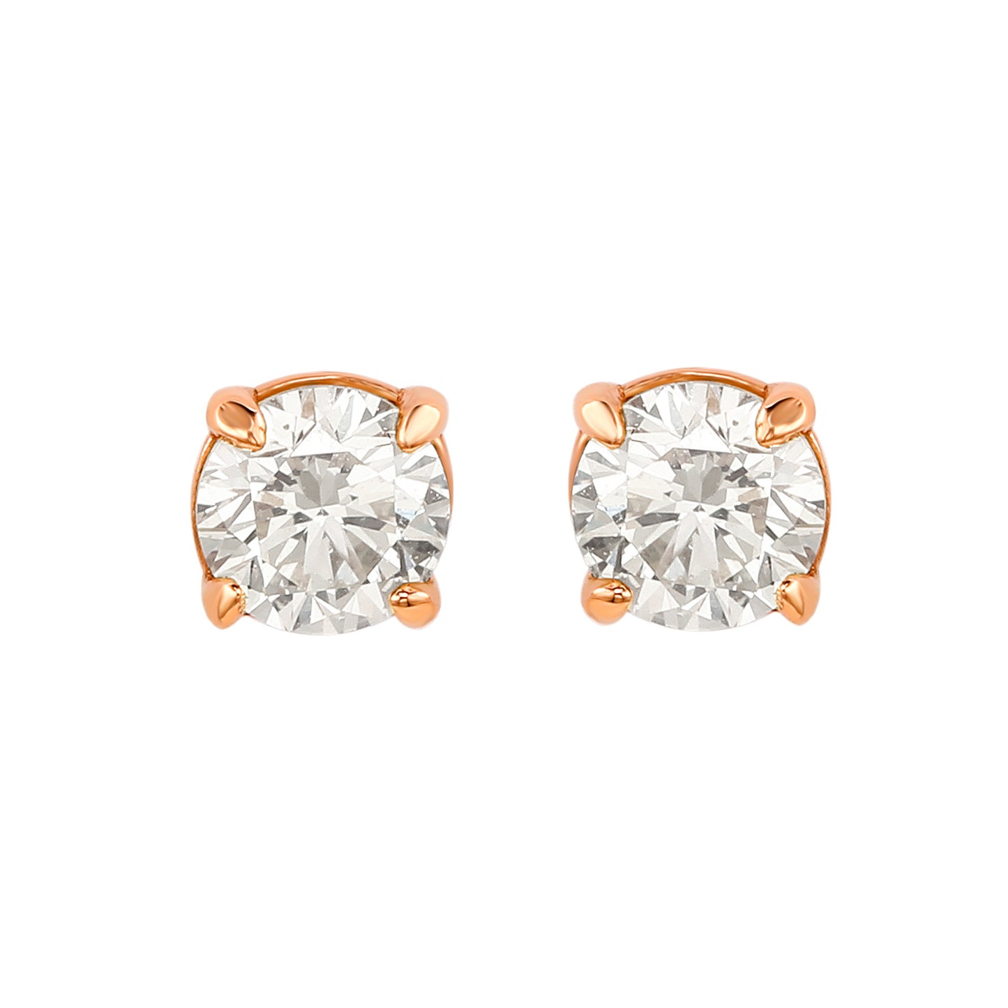 Suzy Levian 14K Rose Gold Classic Four-Prong 0.33 ct. tw. Diamond Stud Earrings