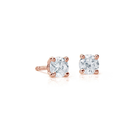 Suzy Levian 14K Rose Gold Classic Four-Prong 0.33 ct. tw. Diamond Stud Earrings