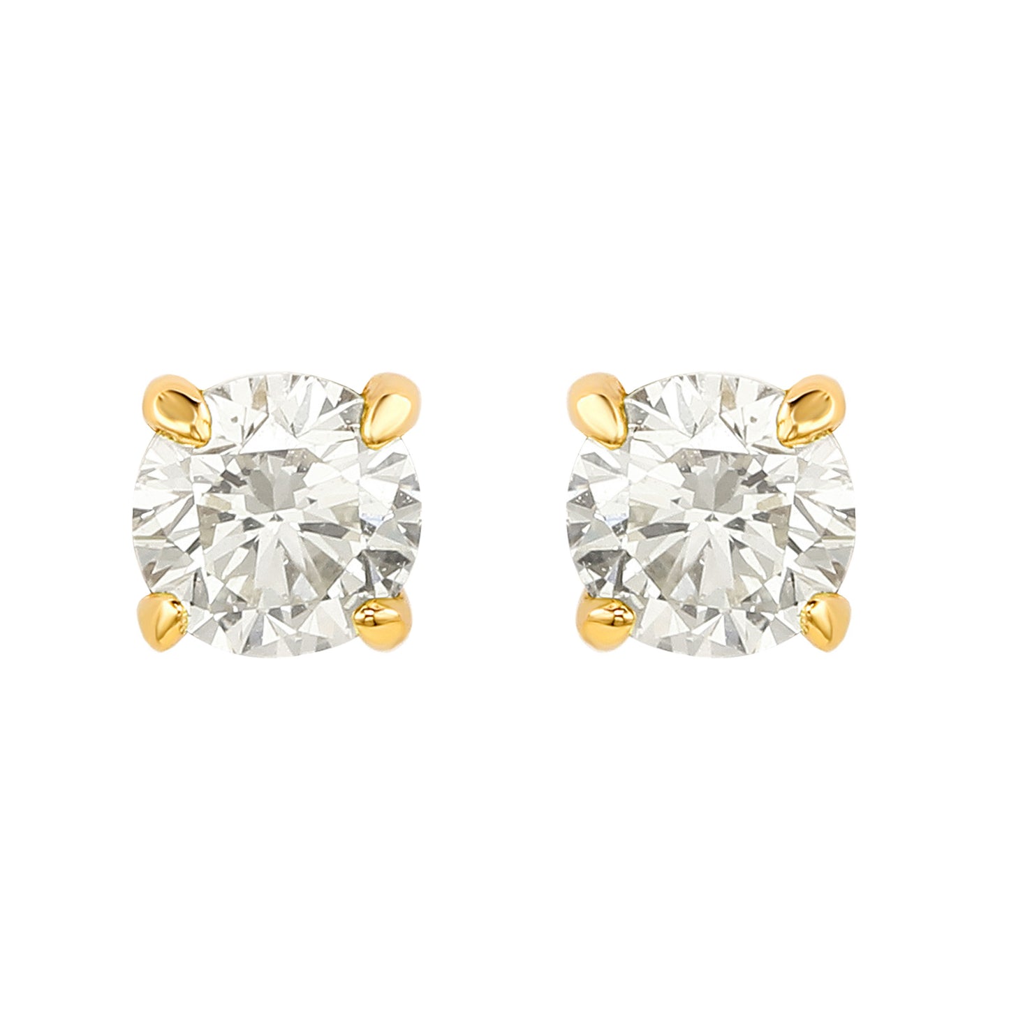 Suzy Levian 14K Yellow Gold Classic Four-Prong 0.33 ct. tw. Diamond Stud Earrings