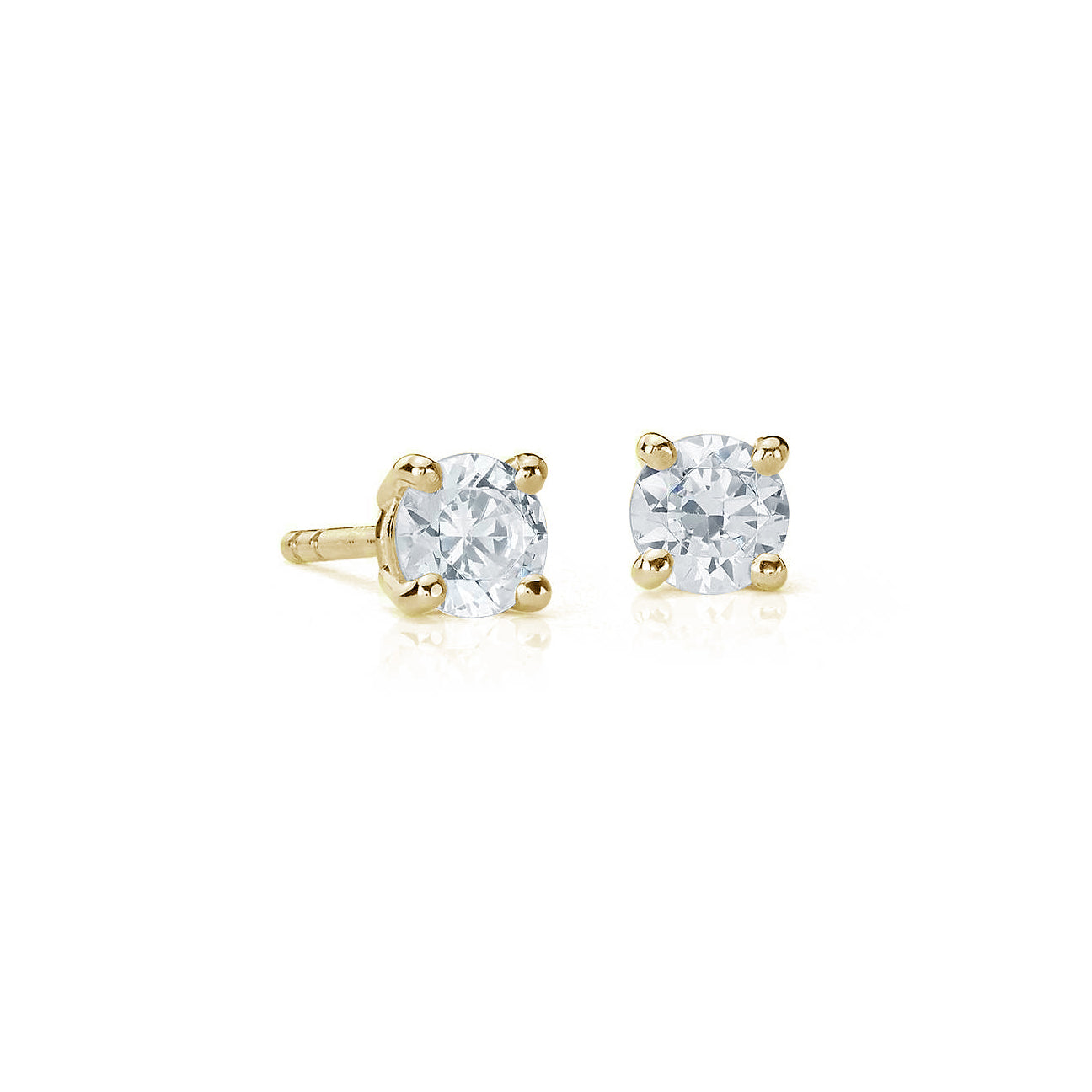 Suzy Levian 14K Yellow Gold Classic Four-Prong 0.33 ct. tw. Diamond Stud Earrings