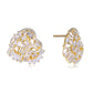 Suzy Levian Yellow Sterling Silver White Cubic Zirconia Large Heart Cluster Earrings