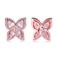 Suzy Levian Rose Sterling Silver & White Cubic Zirconia Multi-Cut Large Butterfly Earrings