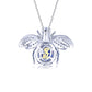 Suzy Levian Sterling Silver Invisible Set Blue White Cubic Zirconia Bumble Bee Pendant