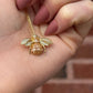 Suzy Levian Yellow Sterling Silver Invisible Set Orange White Cubic Zirconia Bumble Bee Pendant