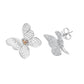 Suzy Levian White Sterling White Cubic Zirconia Butterfly Earrings