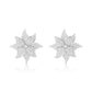 Suzy Levian White Sterling Silver White Cubic Zirconia Large Pave Flower Earrings