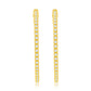 Suzy Levian Yellow Sterling Silver & White Cubic Zirconia Pave Hoop Earrings