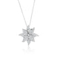 Suzy Levian White Sterling Silver White Cubic Zirconia Large Pave Flower Pendant