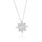 Suzy Levian White Sterling Silver White Cubic Zirconia Large Pave Flower Pendant