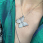Suzy Levian White Sterling White Cubic Zirconia Butterfly Pendant