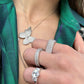 Suzy Levian White Sterling White Cubic Zirconia Butterfly Pendant