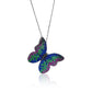 Suzy Levian Black Sterling Silver Multi Color Cubic Zirconia Butterfly Pendant