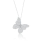 Suzy Levian White Sterling White Cubic Zirconia Butterfly Pendant