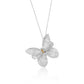 Suzy Levian White Sterling White Cubic Zirconia Butterfly Pendant