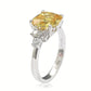 Suzy Levian Sterling Silver Yellow Cubic Zirconia Engagement Ring