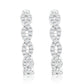 Suzy Levian 14k White Gold & .19 cttw White Diamond Pave Infinity Huggie Hoop Earrings