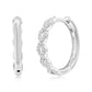 Suzy Levian 14k White Gold & .19 cttw White Diamond Pave Infinity Huggie Hoop Earrings