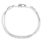 Suzy Levian White Sterling Silver 2 Strand Cubic Zirconia Bracelet