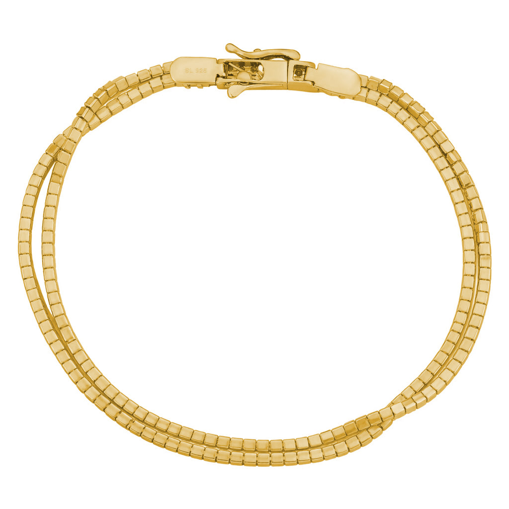 Suzy Levian Yellow Sterling Silver 2 Strand Cubic Zirconia Bracelet