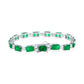 Suzy Levian Sterling Silver Gala Green Emerald Cut White Cubic Zirconia Tennis Bracelet