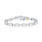 Suzy Levian Sterling Silver Gala White Emerald Cut Cubic Zirconia Tennis Bracelet