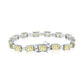 Suzy Levian Sterling Silver Gala Yellow Emerald Cut White Cubic Zirconia Tennis Bracelet