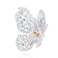 Suzy Levian Sterling Silver Pink & White Cubic Zirconia Oversized Butterfly Brooch