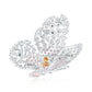 Suzy Levian Sterling Silver Pink & White Cubic Zirconia Oversized Butterfly Brooch