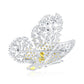Suzy Levian Sterling Silver Yellow & White Cubic Zirconia Oversized Butterfly Brooch