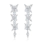 Suzy Levian Sterling Silver Gala White Cubic Zirconia Multi-Cut Cluster Dangle Earrings