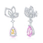Suzy Levian Sterling Silver Gala Firework Pink Pear Shape Cubic Zirconia Drop Earrings
