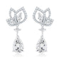 Suzy Levian Sterling Silver Gala Firework White Pear Shape Cubic Zirconia Drop Earrings