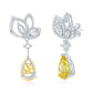 Suzy Levian Sterling Silver Gala Firework Yellow Pear Shape Cubic Zirconia Drop Earrings