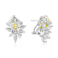 Suzy Levian Sterling Silver Gala Firework Large Emerald Cut Yellow & White Cubic Zirconia Cluster Earrings